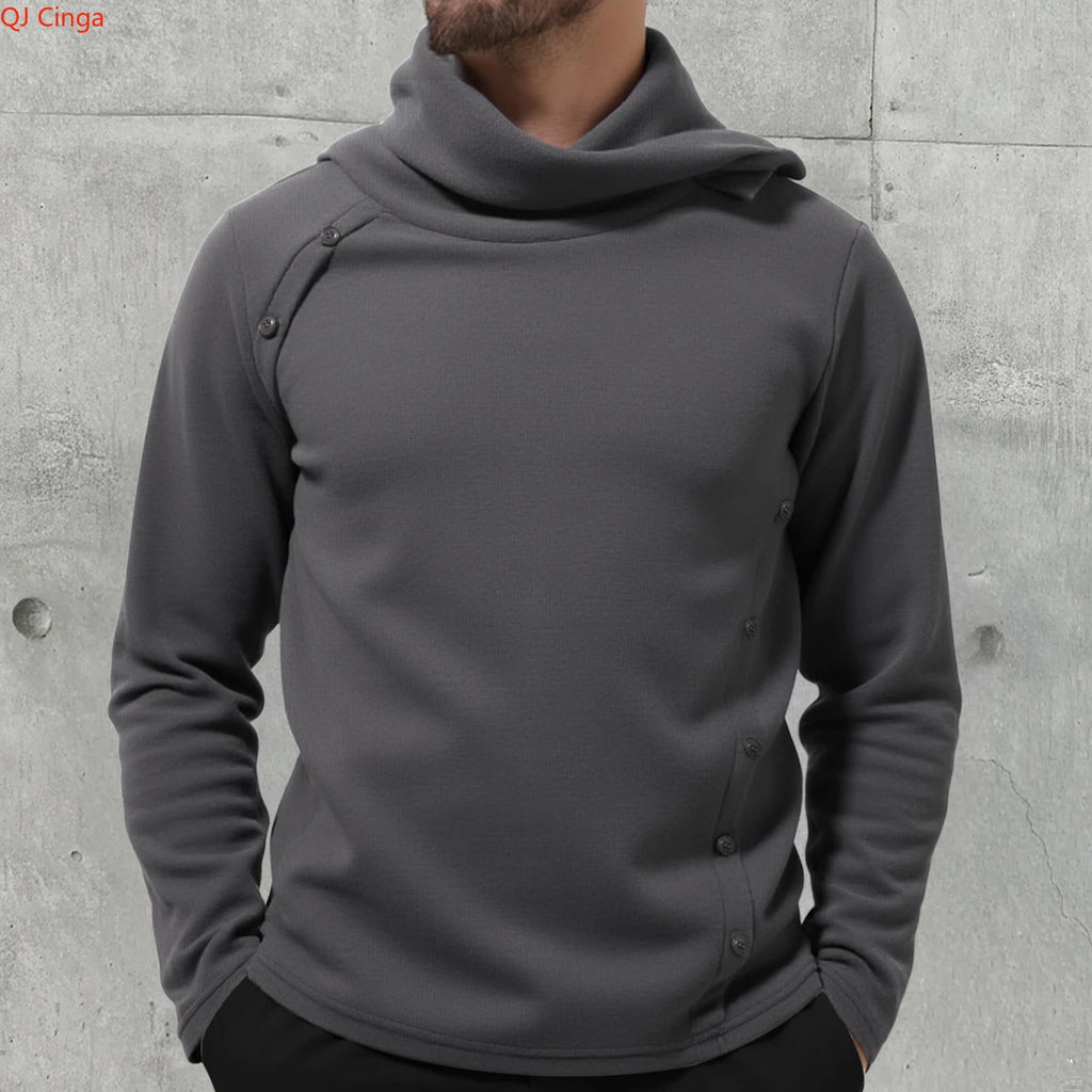 2026 New Men's White Turtleneck Sweater, British-style Black Pullover, Asian Sizes M-4XL. Gray Sweaters