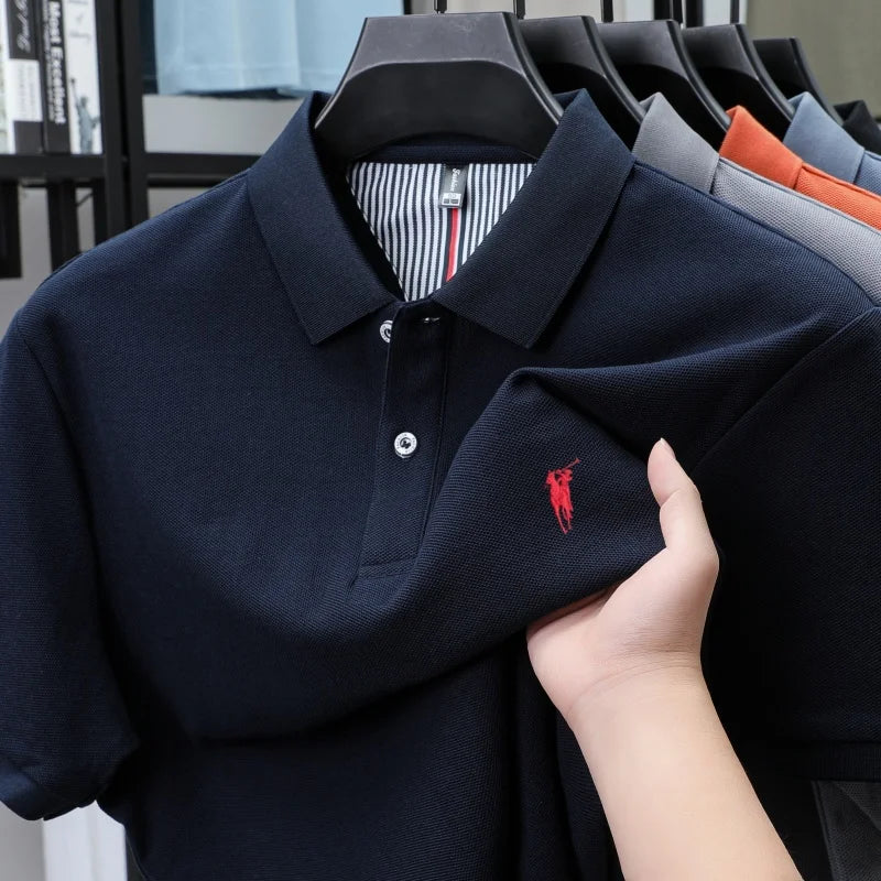 100% pure cotton short sleeved polo shirt high-end luxury brand fashion Paul Pony embroidery golf men's business casual T-shirt