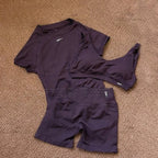 Women's Yoga Three-Piece Set, Running and Fitness Apparel