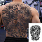 Magic Juice Ink Waterproof Tattoo Stickers Full Back Large Size Herbal Juice Temporary Tattoos Men Body Art Dragon Tiger