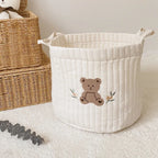 Cute Bear Embroidery INS Baby Bag Diaper Bag Caddy Nappy Cart Mummy Maternity Bag for Newborn - Storage Organizer for Toys And D