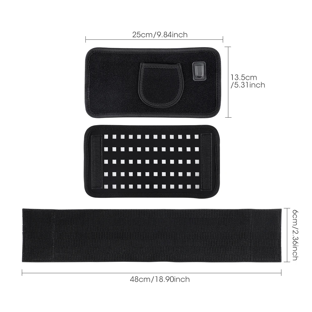 25x13.5cm 60 LEDs 660nm Red Light Infrared Belt 850nm Back Burn Fat Wrap Slimming Machine Waist Timing Pad For Muscle Skin Care