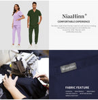 Niaahinn Scrubs Uniforms Sets Wholesale Medical Scrub Stretch Suit Healthcare Nursing Uniform Unisex Surgical Uniforms Woman Men