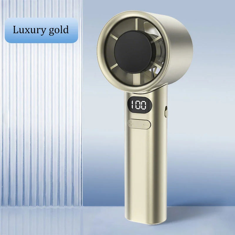 3000mah Handheld Mini Fan Electric Hand Fans Ice Compress High-Speed Cooling USBRechargeable Portable LED Digital Display