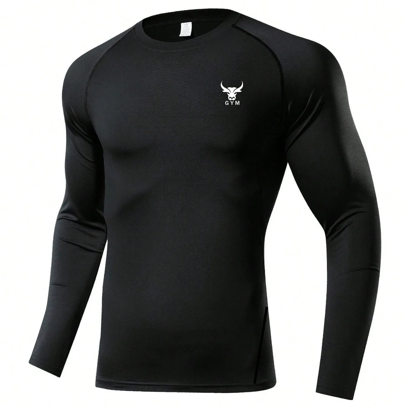 Men's Compression Long Sleeve Shirt Black Fitness T-shirt Male Running  Quick Drying Gym Top Sun Protection Sports Base Layer