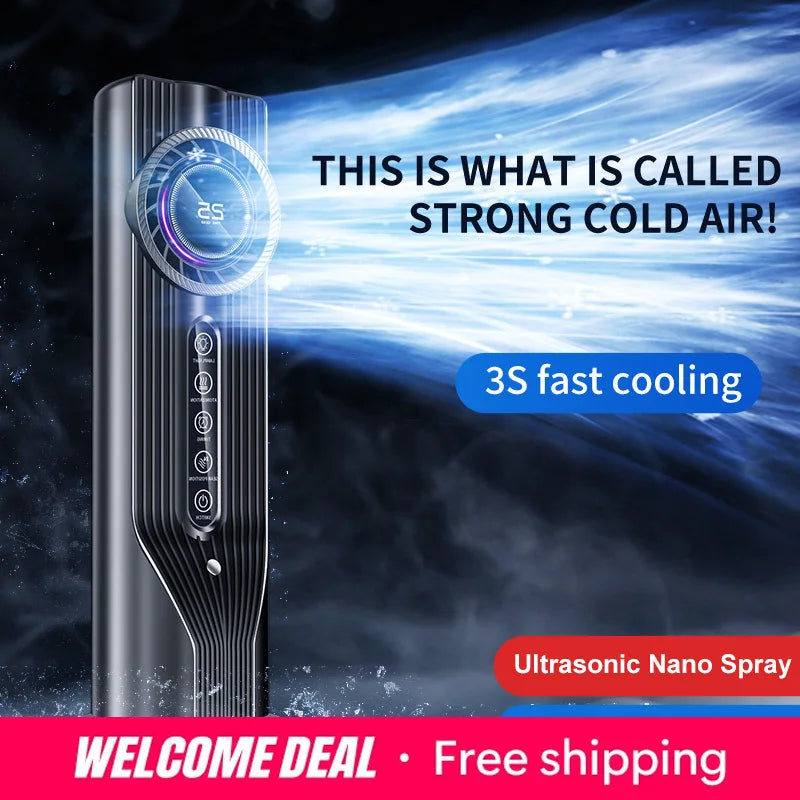 USB mini air cooler: nano spray humidification, water cooling, fast cooling, multi-speed timing, portable for office Air cooler Secondary image
