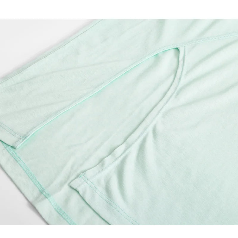 DRUR Women Thin Summer Yoga Shirts Loose Fit Breathable Workout Tops with Side Slits Lightweight Running Sport Tee Athletic Wear