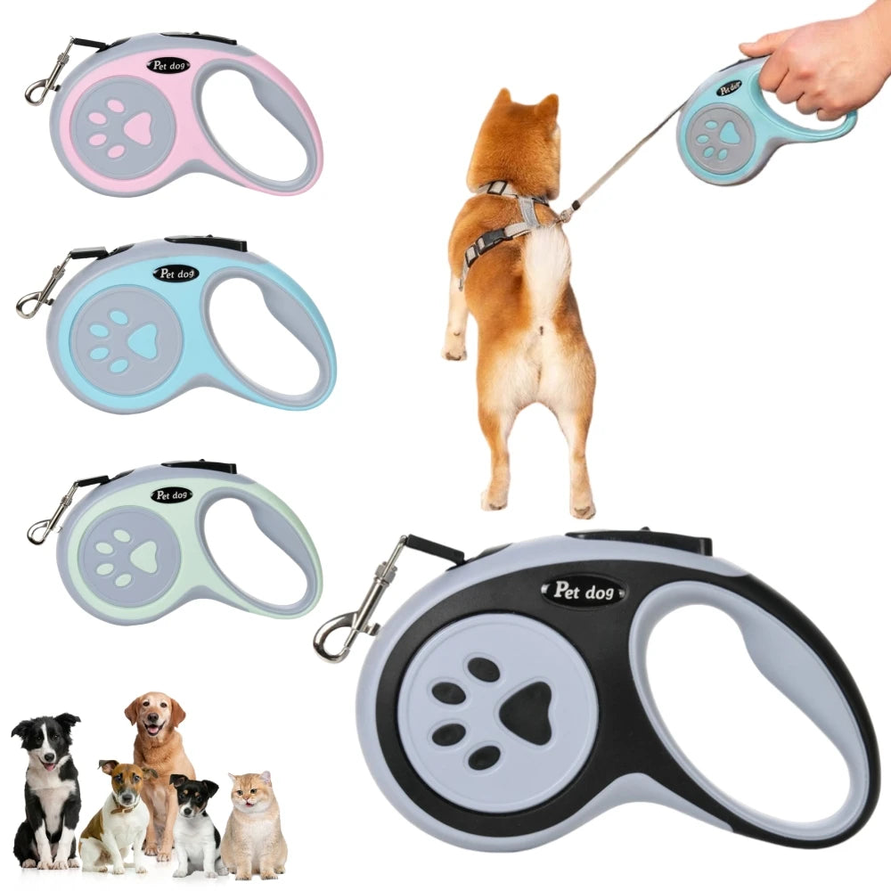 3m 5m Paw Dog Leash For Small Medium Large Dogs Outdoor Lead Walking Puppy Strong Retractable Nylon Rope Yorkies Pet Supplies Main image