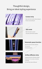 2-in-1 Hair Dryer and Flat Iron Dual Heat Negative Ion Hair Styler for Quick Drying and Straightening Travel Friendly Home Use