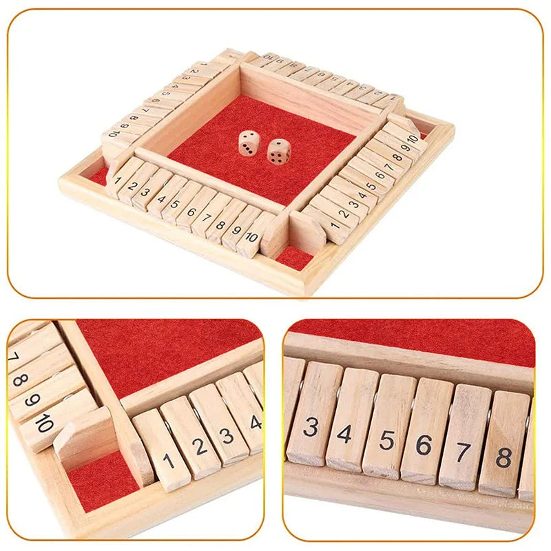 Four-Sided Flip Card Games Intellectual Educational Game Box Dice Toys Parent-Child Games Shut Wooden Number Game Board Games Secondary image