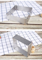 1pc large stainless steel adjustable telescopic active long square mousse ring cake baking mold