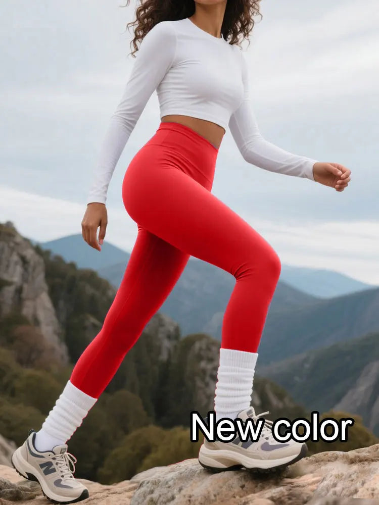 Summer Sale High-Waist Yoga Pants - 4-Way Stretch Quick-Dry Leggings for Running Cycling Gym Workout