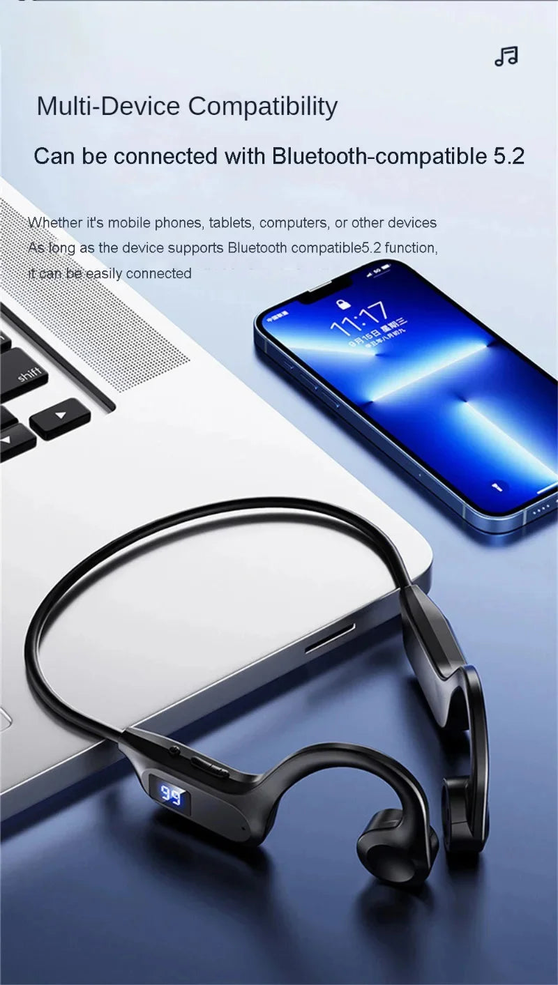 Lenovo Hot Real Bone Conduction Sport Headphone Wireless Earphone Bluetooth-Compatible Headset Hands-free with Mic for Running