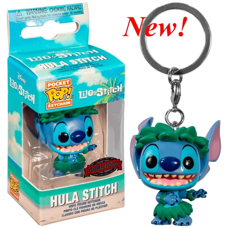 New FUNKO Keychains Disney Demona Princess Bella Ariel Alice Anna Elsa Bell Jack Sally stitch Action Figure Toys Ornaments