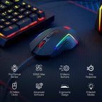 Redragon S141 Gaming Keyboard & Mouse Combo,K515 Wired RGB Membrane Keyboard and 10000 DPI Wired M616 Gaming Mouse Bundle