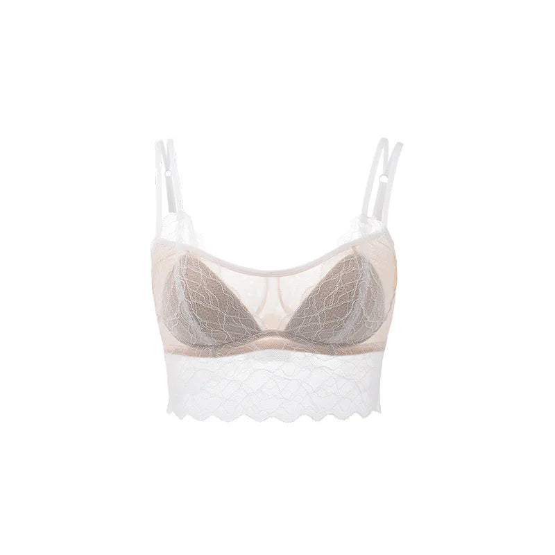 SuyaDream, Woman Lace Bra Set, Real silk Linings, Thin Mold Cup, Wire Free, Meshes Sheer Underwears, 2025 cozy Intimates