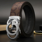 New luxury brand men's leather belt, 3.4 cm width, high-quality belt for women, women's belt design