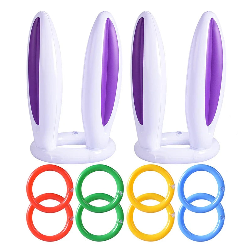 Bunny Ears Inflatable Ring Toss Party Games Kids Holiday Birthday Activity Social Indoor Outdoor Parent-child Interaction Toys Main image