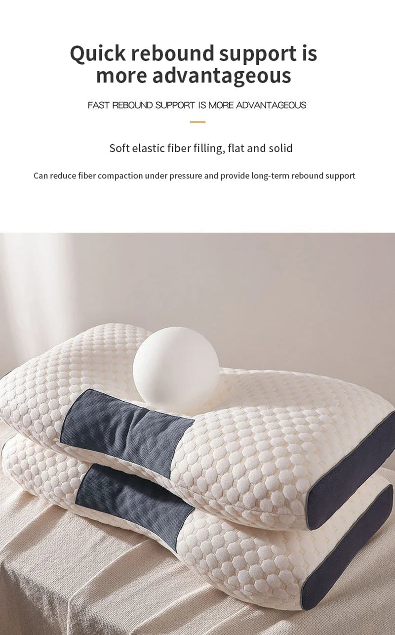 New Neck Pillow Help Sleep And Protect The Neck Cervical Orthopedic Soybean Fiber Massage Household SPA Pillow For Sleeping
