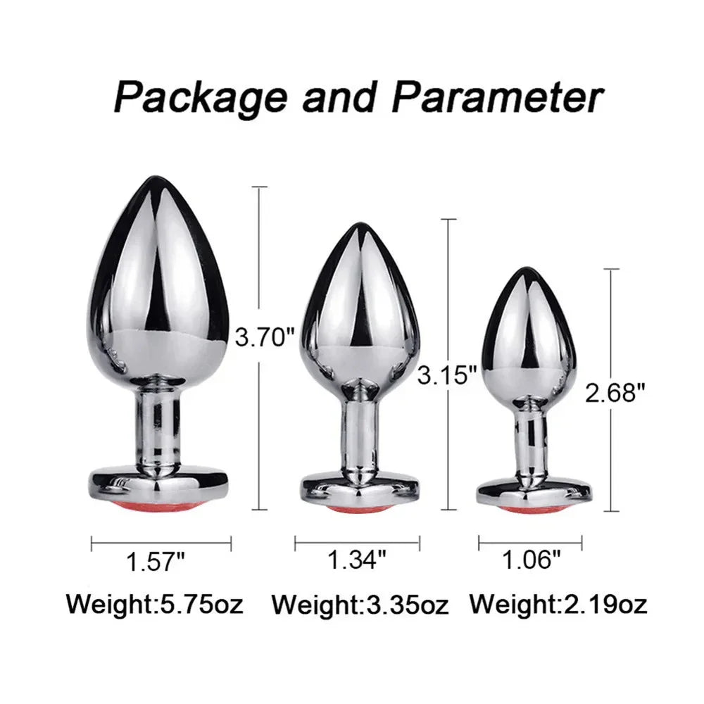 Metal Anal Plug for Women Men Couples Butt Plug Butt Toy Adult Game Masturbator Anal S/M/L Diamond Sex Toy for Adult Products