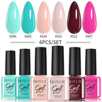 LILYCUTE 6PCS Gel Nail Polish Set Summer Neon Nail Gel Kits For DIY Nail Vernis Semi Permanent UV Lamp Gellak Nail Varnish Set