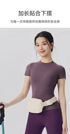 Spring and Summer Yoga Wear Short-sleeved Nude Tight-fitting Fitness Wear for Women Outdoor Running Training Sports T-shirt