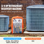 SucceBuy 3/4 1HP Refrigerant Recovery Machine Portable AC Recovery Machine 60Hz Recovery Machine HVAC for Car Air Conditioning