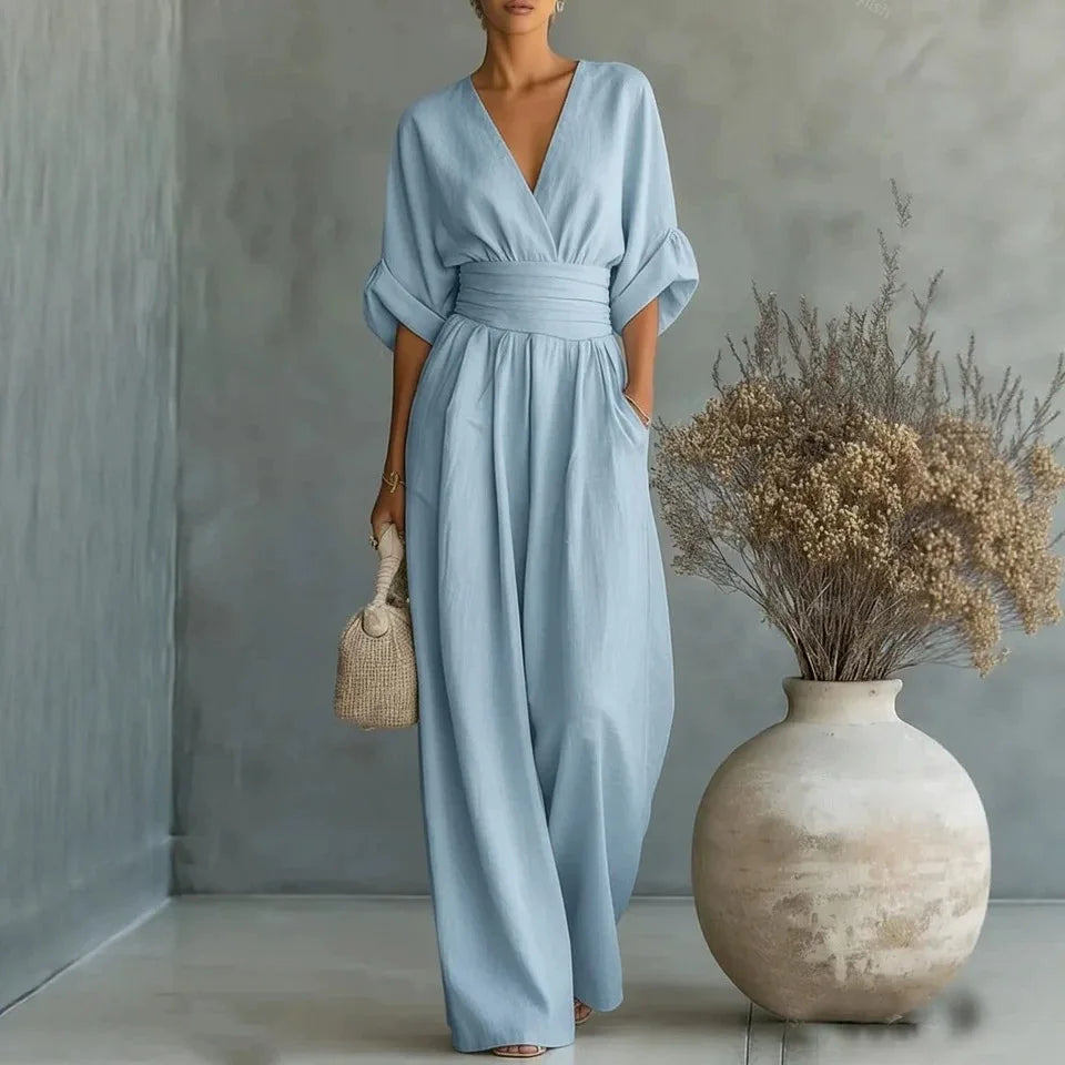 Solid Color Casual Loose Jumpsuits for Woman 2026 Summer Elegant Overalls Women's Jumpsuits And Rompers Bodysuit Female Clothes Main image
