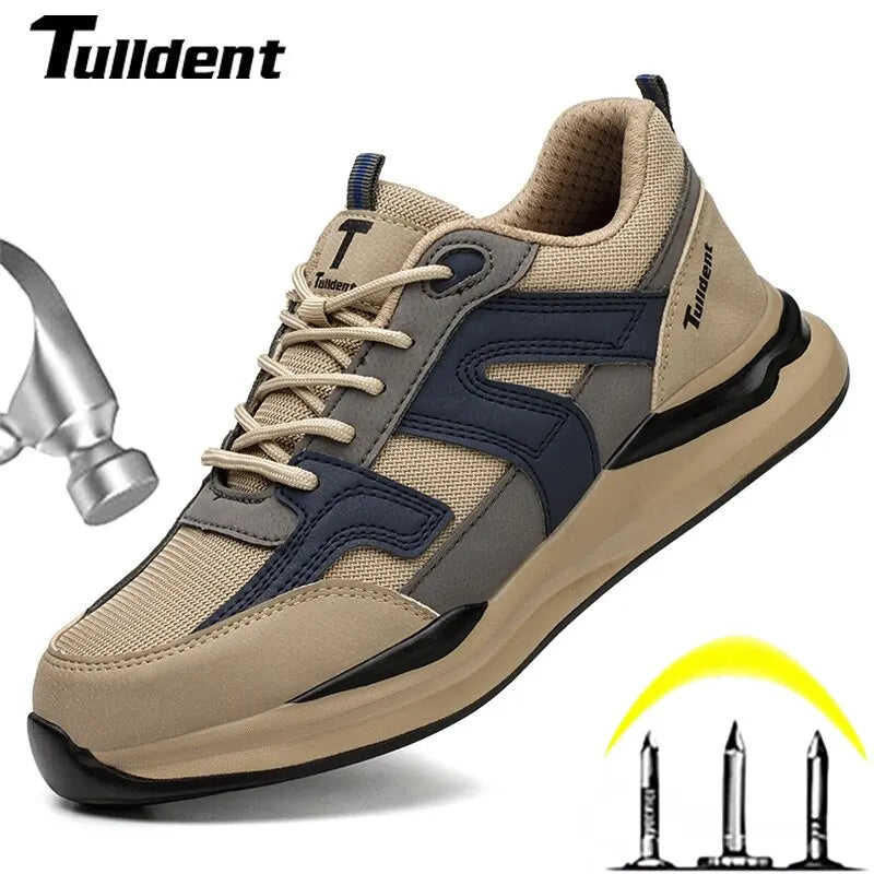 Safety Shoes Men With Steel Toe Cap Anti-smash Men Work Shoes Sneakers Light Puncture-Proof Indestructible Shoes Dropshipping Main image