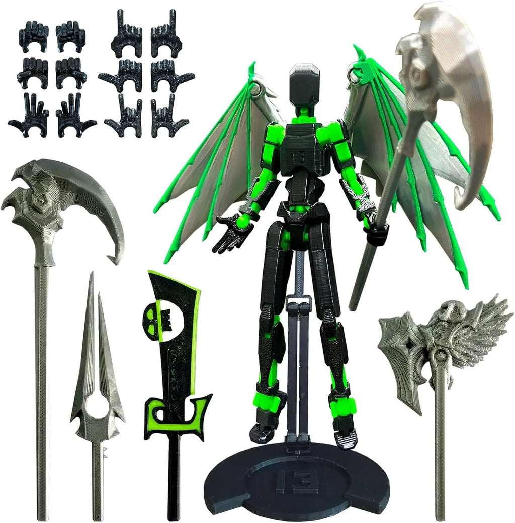 T13 Action Figure 3D Printed Multi-Jointed Movable Titan 13 Lucky Dummy Nova Robot Action Figure Desktop Assembly Completed Gift