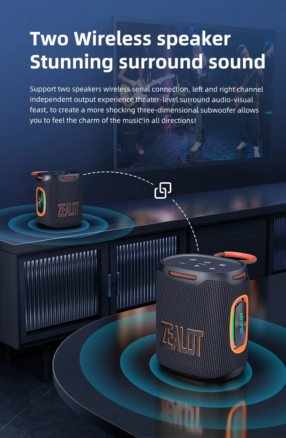 S122 25W Wireless Bluetooth Speaker Outdoor Portable Mini Waterproof Speaker with Light 6000mAh Battery Bass Boost for Outdoor