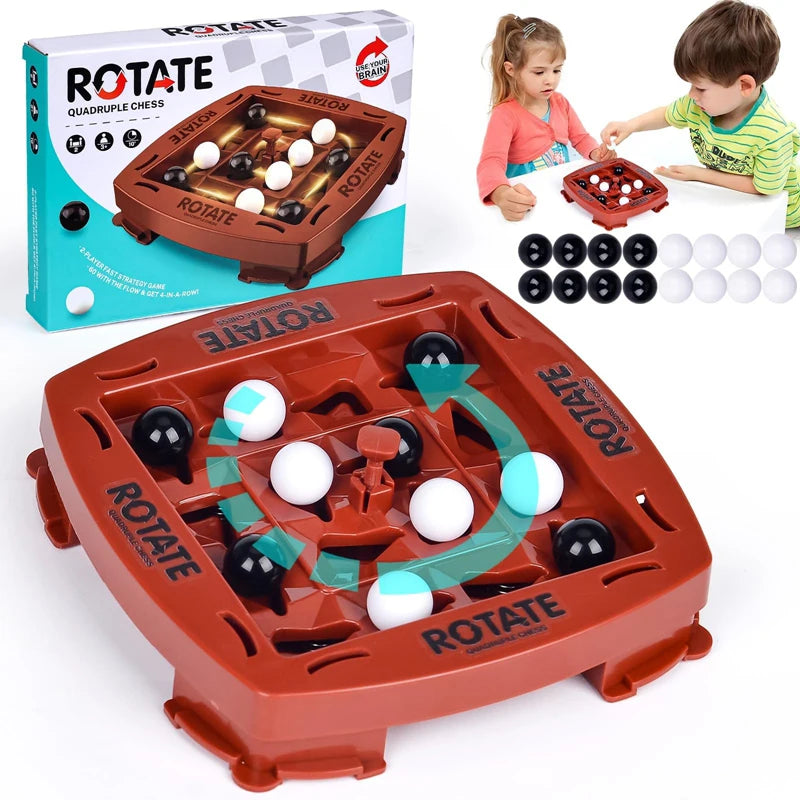 Logic Chess Track Game Educational Toy, Track Chess Game, Four In A Row Game, Fun Table Top 2 Players Puzzle Board Game Set Main image