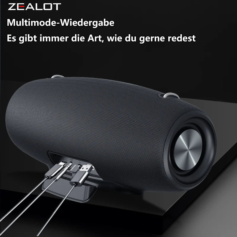 ZEALOT S67 Portable Bluetooth loudspeaker with Shoulder belt Outdoor Waterproof Stereo Sound Strong Bass 40H Playback