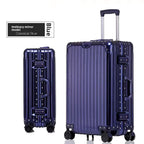 KLQDZMS German All Aluminum Magnesium Alloy Luggage 20 Inch Boarding Suitcase 28 Large Capacity Travel Business Leather Suitcase