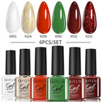 LILYCUTE Nail Gel Polish Set Pink Green Spring DIY Nail Art Design Long Lasting Soak Off UV Gel Manicure Painting Gel Vernis Kit