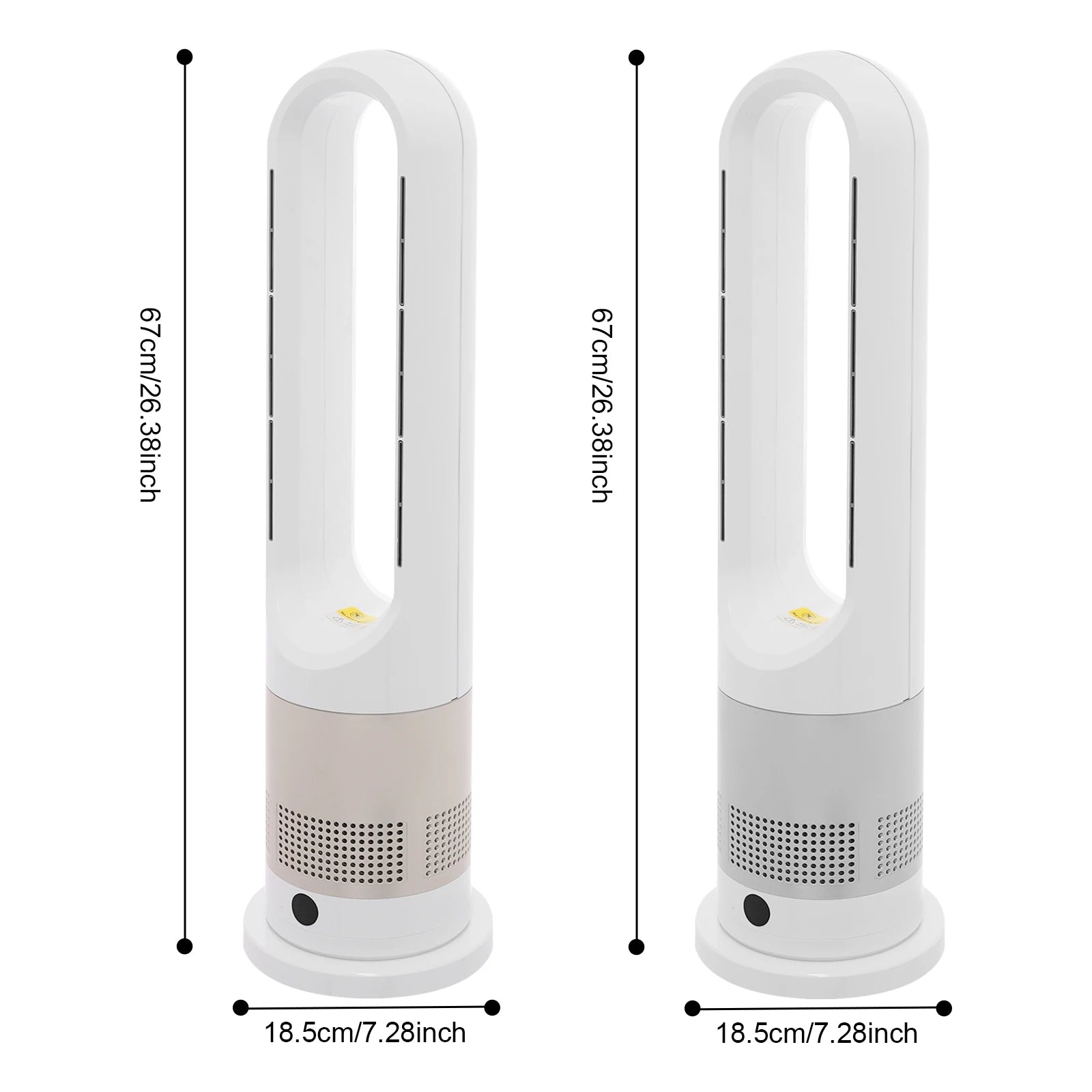 Cooling & Heating Bladeless Fan 220V W/ Timer Remote Control 8 Wind Speed Home Silent  Air Conditioner Heater LED Display