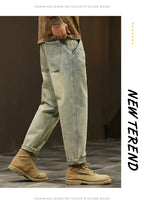 Men's 95% Cotton Jeans High Quality Loose Harem Pants Fashion Baggy Casual Outdoor Baggy Work Denim Pants Brand Men's Clothing