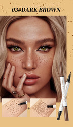 Qibest 2-In-1 Freckle Pen with Gourd-Shaped Head, Natural and Realistic, Sweat-Proof, Double-Ended Stamp Dot Pen Cosmetic Stick