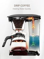 HiBREW 3 in 1 America Drip Coffee Machine Pour Over Coffee Maker Glass Teapot Hot Tea Maker  750ML H12