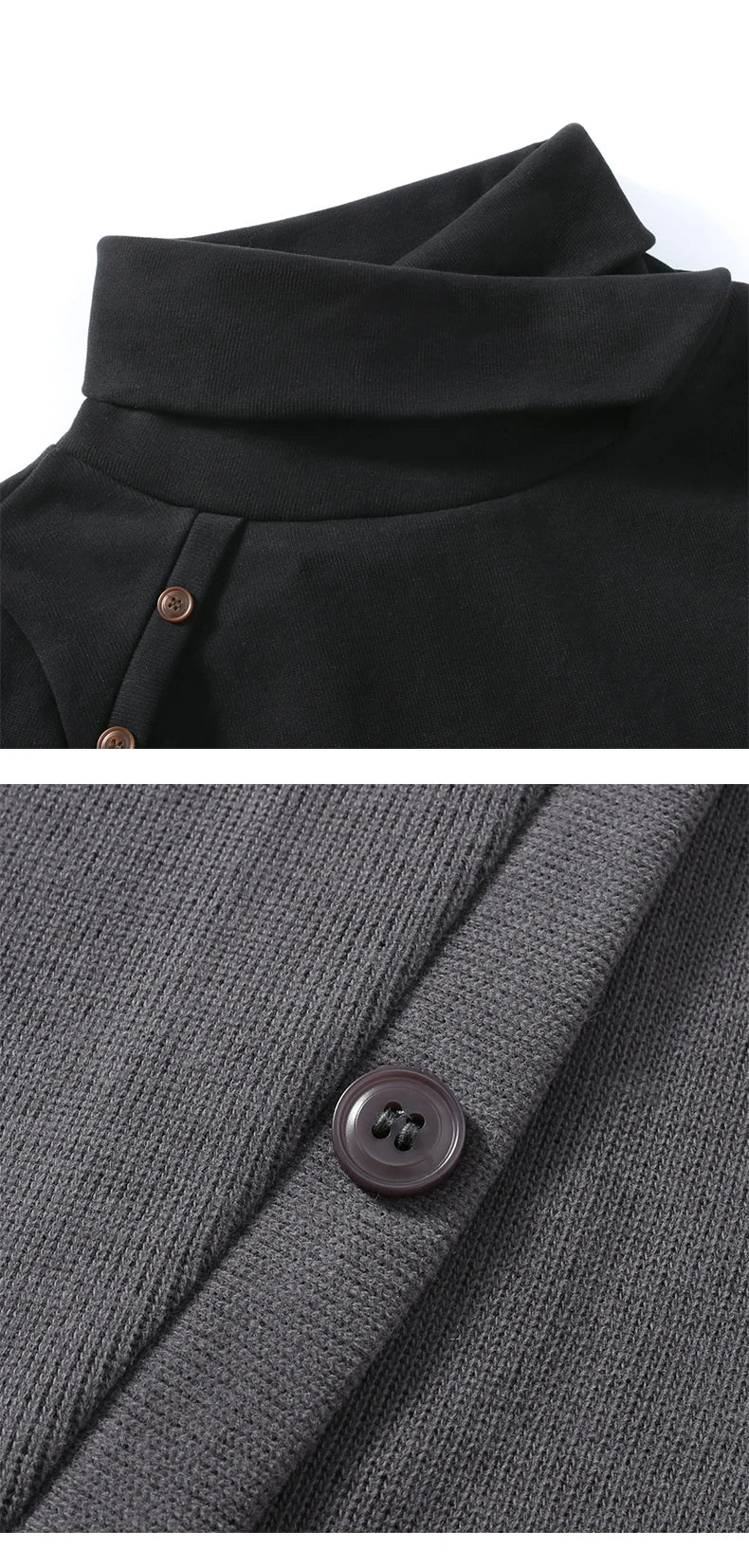 2026 New Men's White Turtleneck Sweater, British-style Black Pullover, Asian Sizes M-4XL. Gray Sweaters