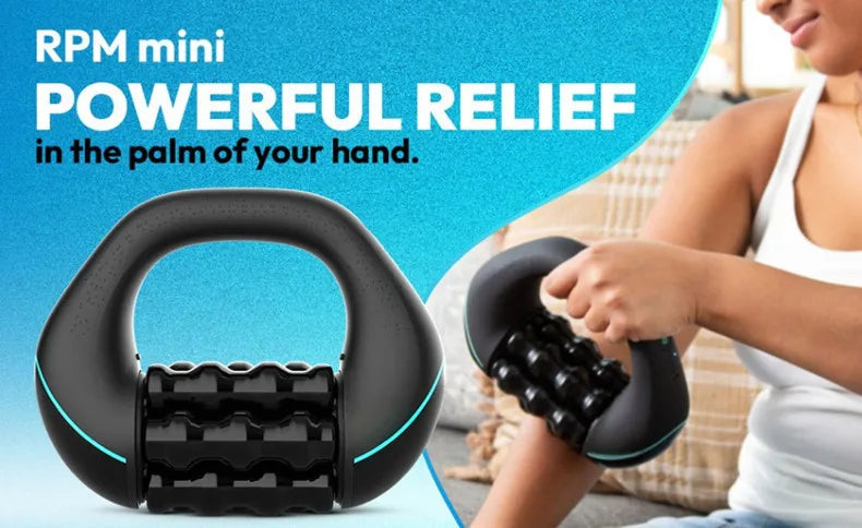 Mini Rolling Percussive Massager Whole Body Fatigue Relief Deep Tissue and Muscle Recovery Rechargeable Powerful 3-Speed Spin