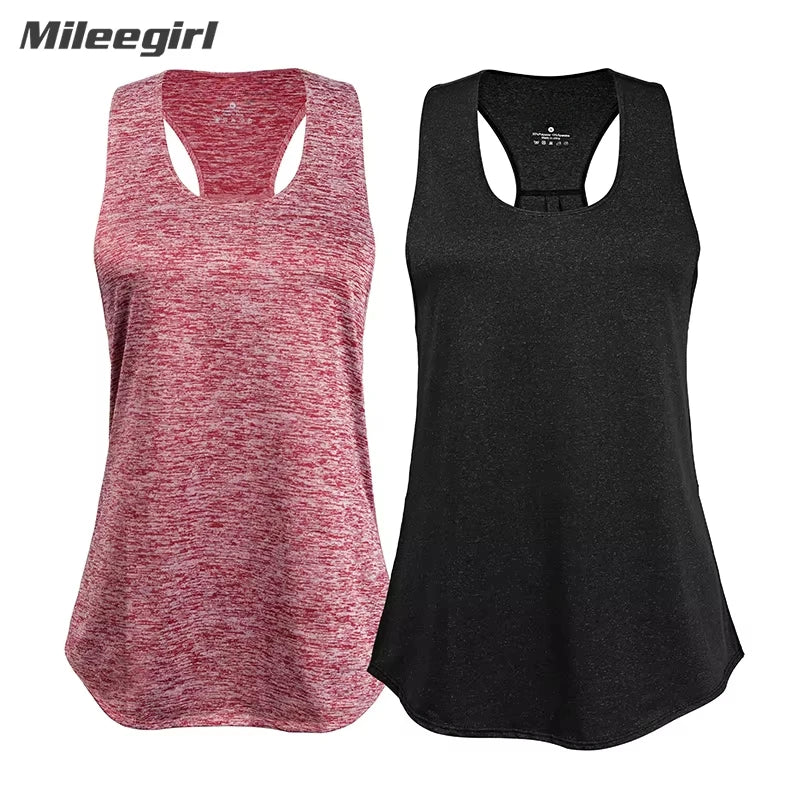 WANAYOU Sleeveless Yoga Shirts Women Quick Dry Running Sports Tank Top Sleeveless Fitness Gym Workout Top Yoga Vest