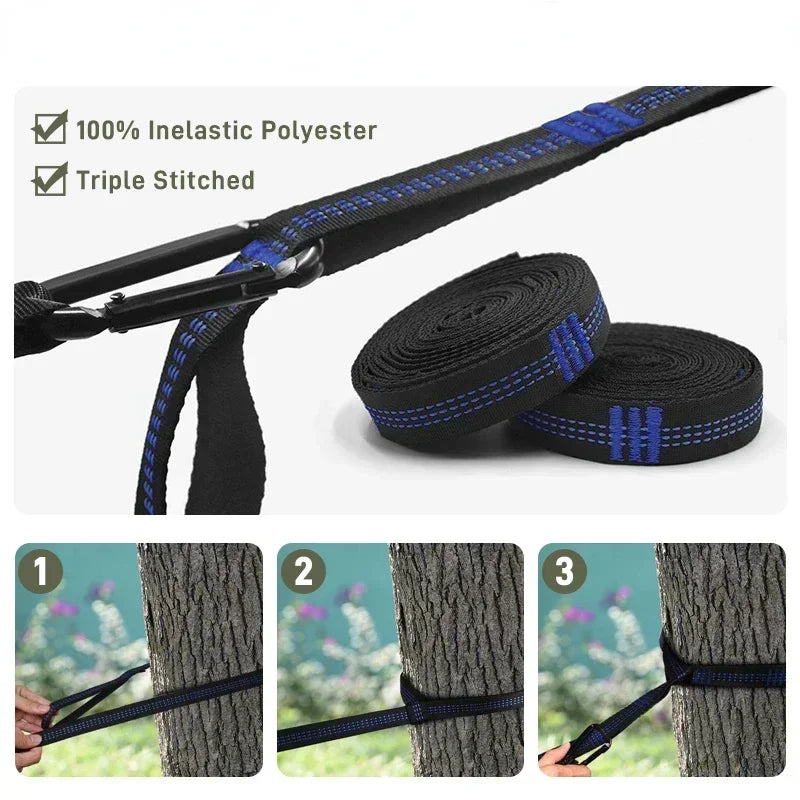 260x140cm Camping Hammock Double Size Parachute with Mosquito Net Rain Fly Tarp Lightweight for Hiking Travel