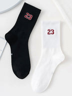 Men's Crew Socks, Classic, Number 23 Design, Comfortable, Breathable, Moisture-Wicking