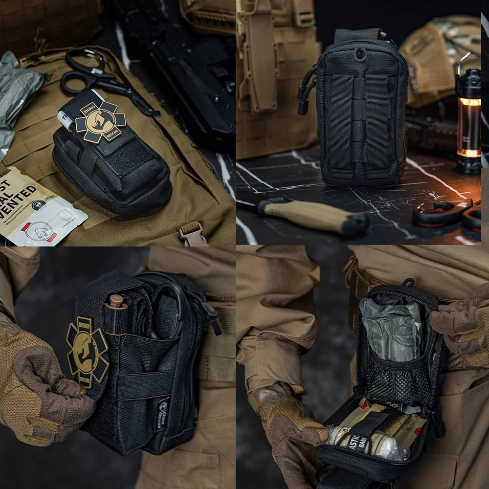Rhino Rescue EDC First Aid Kit IFAK Trauma with Molle Tactical Pouch Tourniquets Bandage for Survival