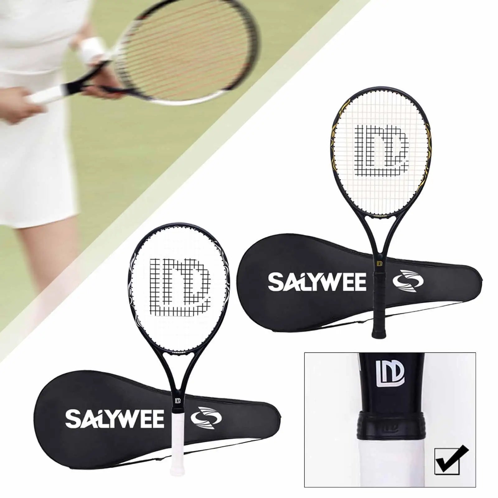 Tennis Racket for Adults Shockproof Professional Tennis Racquet with Carry Bag for Park Garden Backyard Beach Recreational Main image