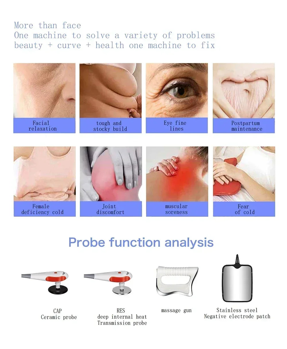 Latest Tecar 448k Body Slimming Machine Skin Tightening Smooth Wrinkles Face Equipment Massage Weight Lose Beauty Machine