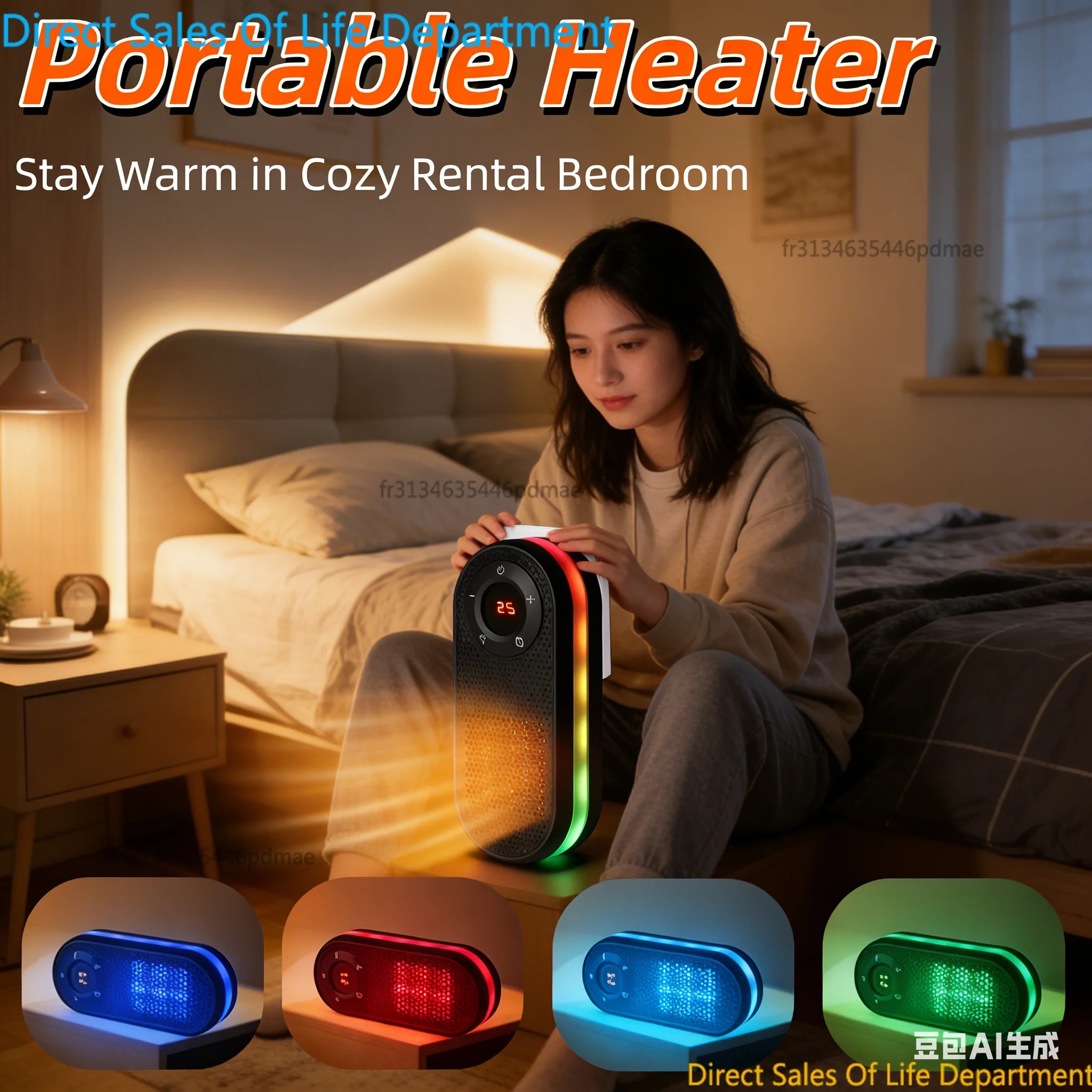 Small Wall Mounted Fast Heating Space Heater with Night Light & Overheat Protection for Home Office Bedroom Study 2026 Main image