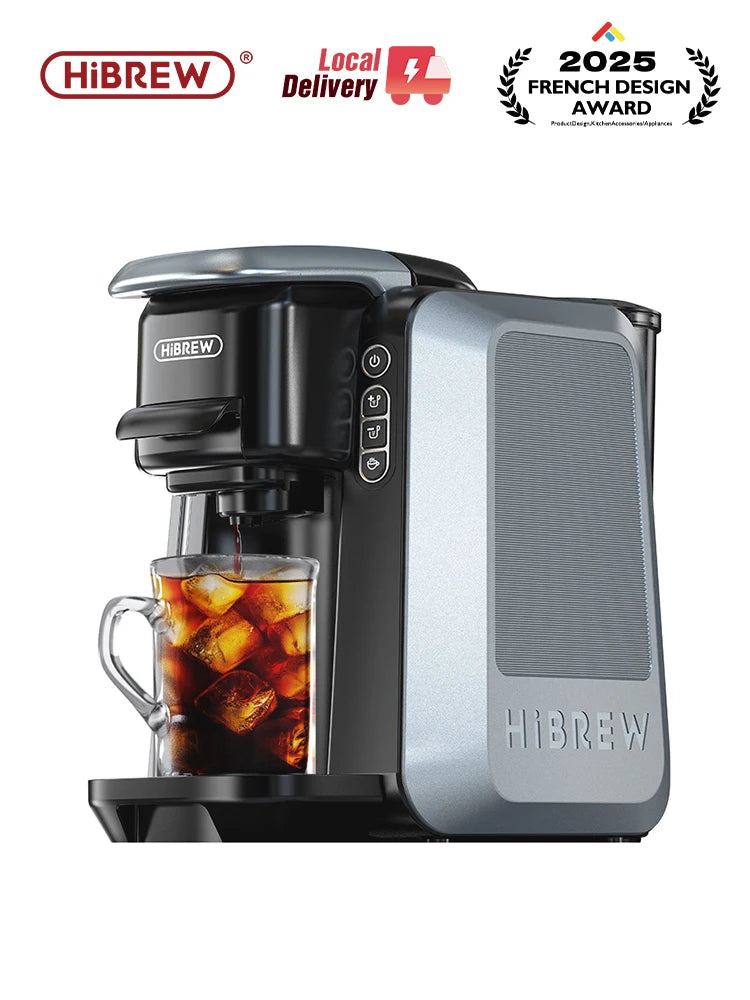 HiBREW 6 in 1 Multiple Capsule Coffee Machine Hot/Cold DG Nes Capsule ESE Pod Tea Basket Ground Coffee Cafeteria 20Bar H6 Main image