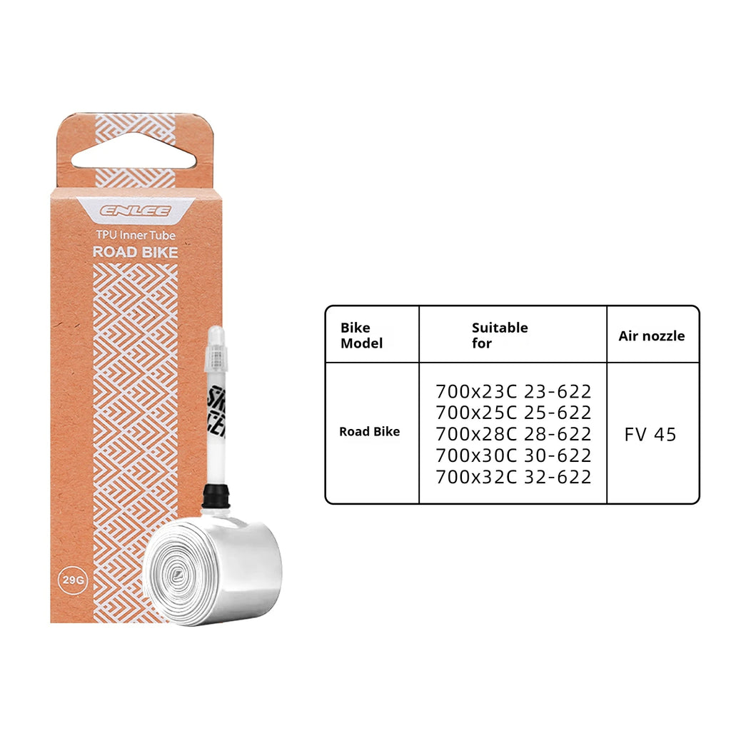 ENLEE Bike Tire Inner Tube TPU F/V Road Mountain Bike TPU Inner Tube Presta Valve 45mm 65mm 85mm Bicycle Inner Tire Bike Parts